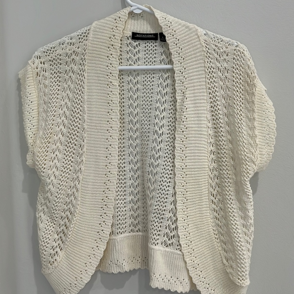 notations see through cardigan